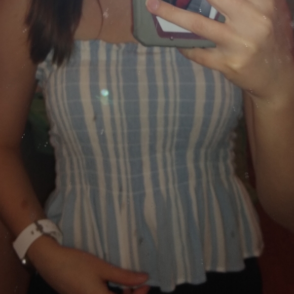 American Eagle striped strapless blouse - Picture 2 of 2